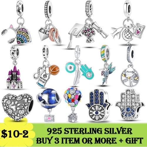 Silver Charm 925 Sterling Silver Ladybug infinity footprint Beads CZ Little Girl Boy Travel Charms Fit Original Bracelet Jewelry