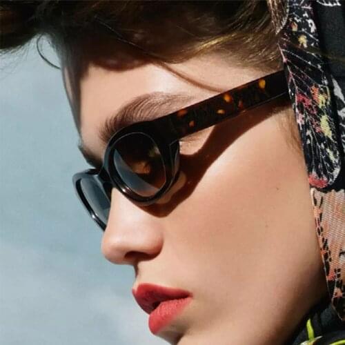 2019 New Brand Small Cat Eye Sunglasses Women Metal Hinge Vintage Cateye Glasses Men Cheap Black Red Leopard Trendy Oval Glasses