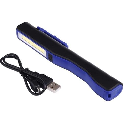 LED Work Light Mini Inspection Lamp USB Rechargeable Magnetic Rotation COB Pen Clip Hand Torch Flashlight