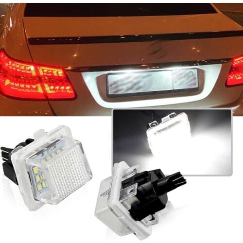 2Pcs/set NO Error LED License Number Plate Light for Benz W204/W205/W216/W218/W212/W221/W231/W222/CLA 6000K White
