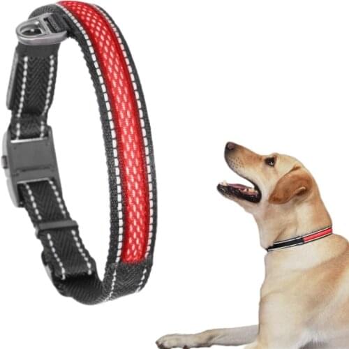 LED Dog Collar Luminous Rechargeable Dog Light Collar Bright Pet Collar Reflective Night Safety for Puppy Small Medium Large Dog