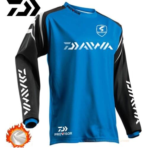 DAIWA 2021 Winter Warm Fishing Clothing Long Sleeve Autumn Fishing Shirt Quick Dry Fishing Cycling Jersey Breathable Sportswear
