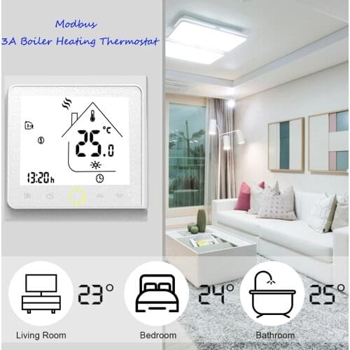 Modbus Thermostat Alec Panel Boiler Heating Thermostat Programmable LCD Touch Screen NTC Sensor Home Room Temperature Controller