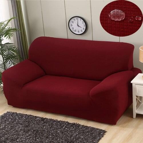 Universal Size Waterproof Solid Color Stretch All-Inclusive Cover Thickened European-Style Home Protector Covers1/2/3/4 Seater