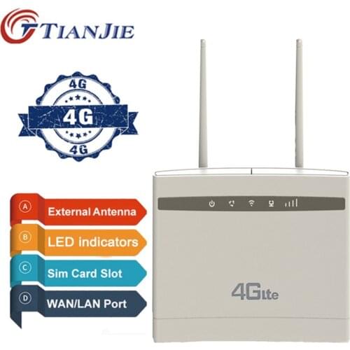 TianJie 4G LTE Wifi Router CPE Repeater Modem Mobile Hotspot Wireless Broadband With SIM Solt Wi fi Router Gateway