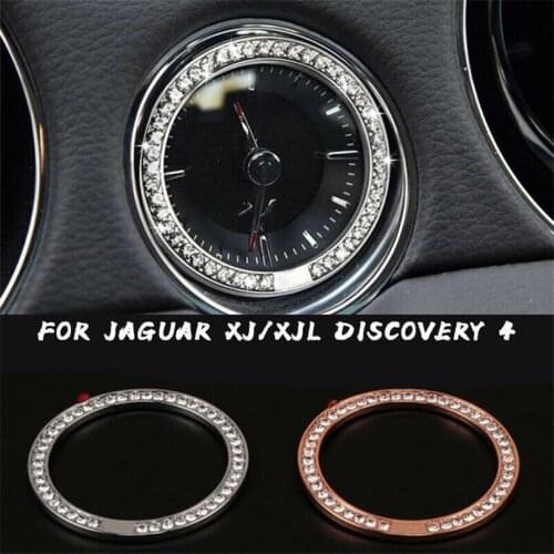 1 Pc Rhinestone Car Clock Decorative Cover Sticker For Jaguar XJ/XJL Discovery 4