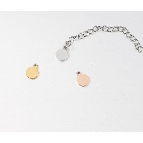 10pcs/Lot Real Stainless Steel Mirror Polish Round Small Charms Blanks Disk Pendants for DIY Jewelry Making Wholeslae 6*8mm