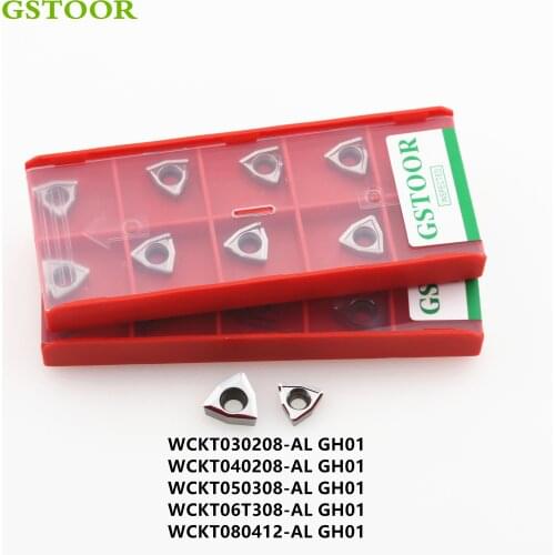 10PCS WCKT030208 WCKT040208 WCKT050308 WCKT06T308 WCKT080412 AL GH01 CNC Lathe Cutting Aluminum Turning Inserts For U Drill