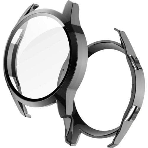 For Huawei Watch GT2 46mm 2 in 1 Tempered Glass Screen Protector Plating Full Cover PC Case for Huawei GT2 42mm Smartwatch