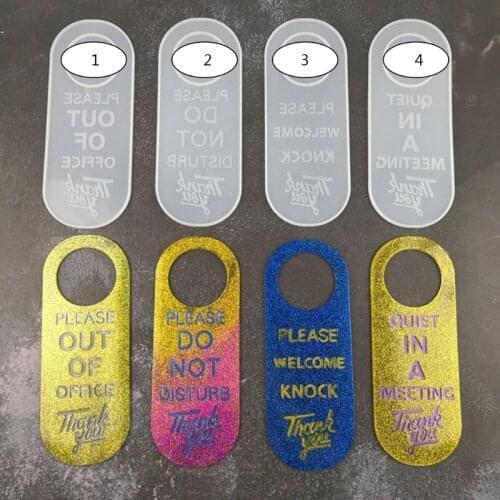 4 Pack Do Not Disturb Door Hanger Sign Funny Meeting in Progress Door Sign Mold for Office Home Clinic Dorm