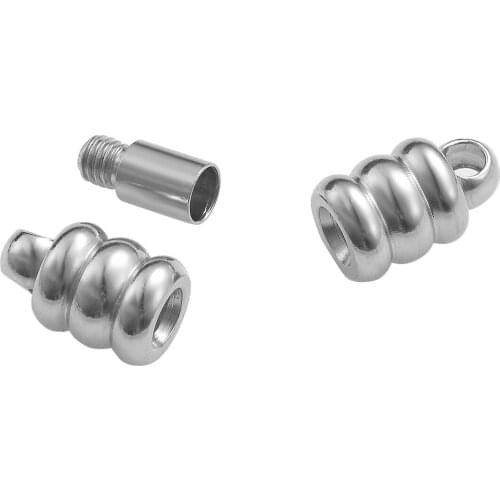 5 Sets Bangle Bracelet Screw Bead Caps fit Big Hole Europe Charms Snake End Jewelry makings