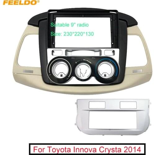 FEELDO Car Stereo 9" Big Screen 2Din Fascia Frame Adapter For Toyota Innova Crysta Dash Audio Fitting Panel Frame Kit