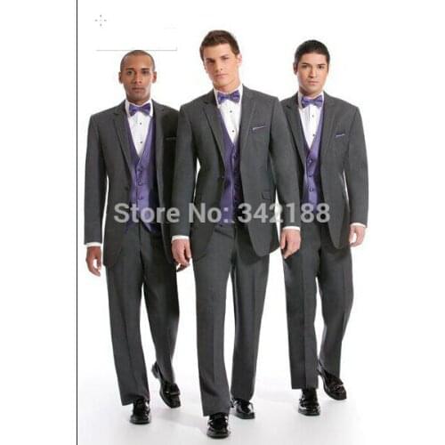 FREE EMS Custom made NEW Groom Tuxedos Wedding Groomsman Suit Groomsman Bridegroom Suits (Jacket+Pants+Tie+Vest)Boy Suit fashion