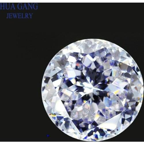Size 25~100mm White Cubic Zirconia Stone Round Brilliant Cut CZ Synthetic Gems Loose Beads For Jewelry Making Free Shipping