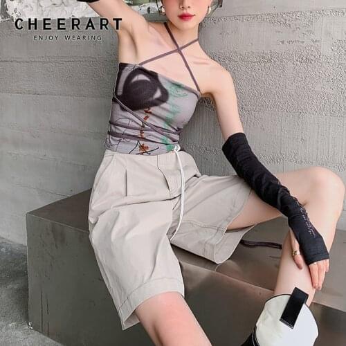 Женские завышенные шорты Cheerart China At AliExpress