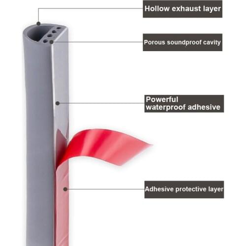D Type Silicone Rubber Sealing Strip Grey Door Window Sound Insulating Strip Selfadhesive Tape Insulation Seal 6M/lot