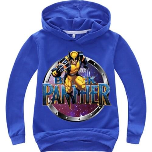 Children Fashion Cotton Marvel Black Panther Baby Boys Hoodies Girls T-Sweatshirt Kids Cartoon Long Sleeve T Shirts Baby Top Tee