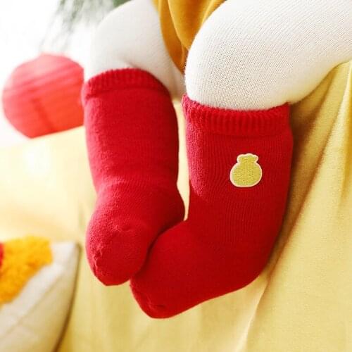 Baby Newborn Girls Cartoon Print Floor Socks Knitted Winter Warm Infant Toddler Sock 0-3Y