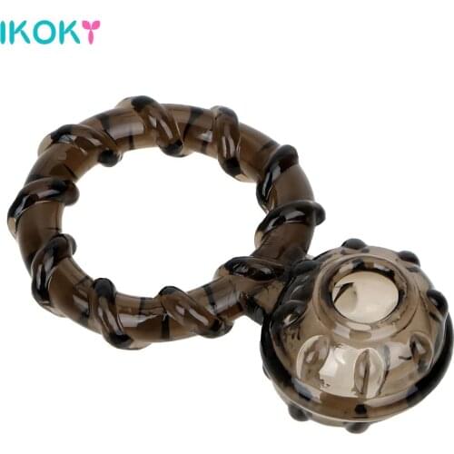 IKOKY Scrotum Cock Cages Cock Ring Elastic Penis Ring Adult Products Delay Ejaculation Scrotal Binding Sex Toys for Men Male