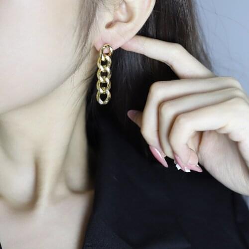 European and American Personality Long Chain Punk Cool Style Tassel Chain Stud Earrings Female Ins Tide Earrings Gift Wholesale