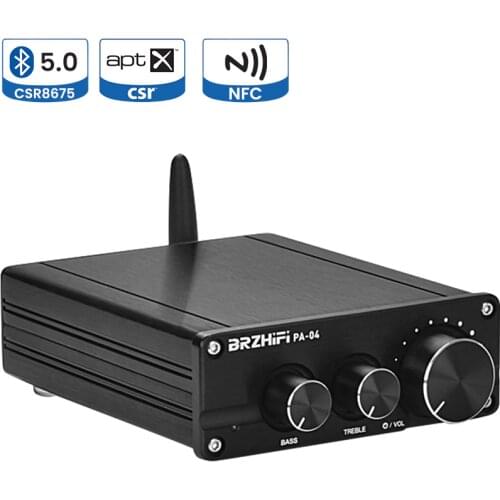 BRZHIFI HIFI Bluetooth Amplifier 100W*2 TPA3116 CSR8675 APTX Stereo 2.0/ 2.1 Channel Subwoofer Audio AMP Home Theater System