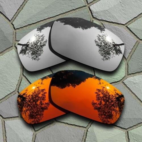 Chrome&Red Orange Sunglasses Polarized Replacement Lenses for Oakley X Squared