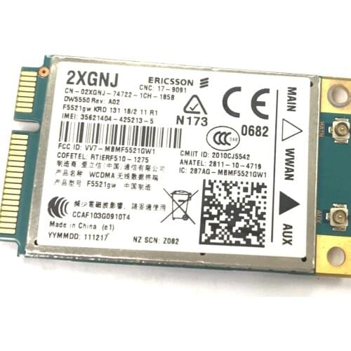 JINYUSHI For F5521GW DW5550 3G Mini PCIE WCDMA/EDGE/GPRS For DELL E5420 5520 6220 6320 6420 6520