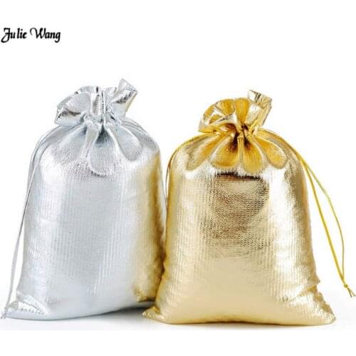 Julie Wang 20pcs Multi Size Jewelry Packaging Bags Pouches Wedding Decor Drawstring Bags Christmas Gift Organizer Storage Bags
