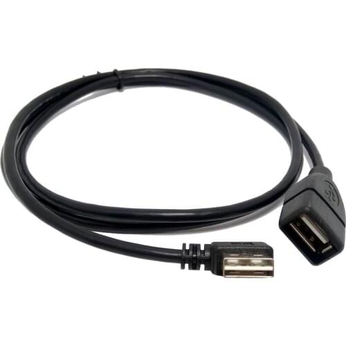 USB 2.0 Male to Female Reversible Design Up & Down Angled 90 Degree Extension Cable 1m