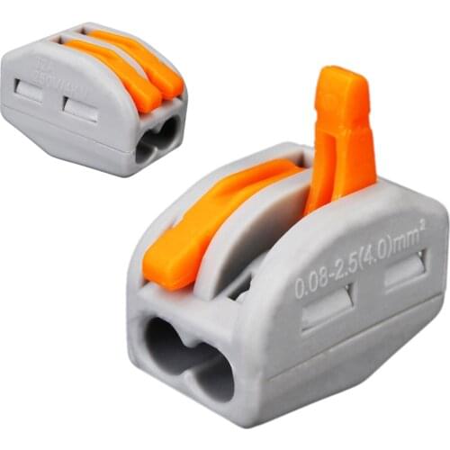 10pc 0.08-2.5mm2 Wire Connector Pin Lever Conductor Terminal 2 Way Push Fit Block Electric Cable Wire Connector Terminal Block