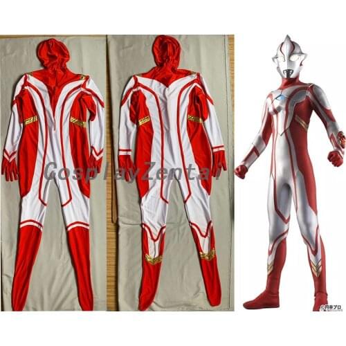 New Ultraman Cosplay Costume Spandex Zentai Suit Adults Kids Halloween Ultraman Superhero Bodysuit Boys