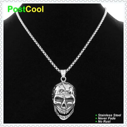 Fashion Jewelry 13 Styles High Quality Stainless Steel Horrible Scary man Skull Pendant Necklaces Punk/Rock/Hiphop/Hyperbol 15