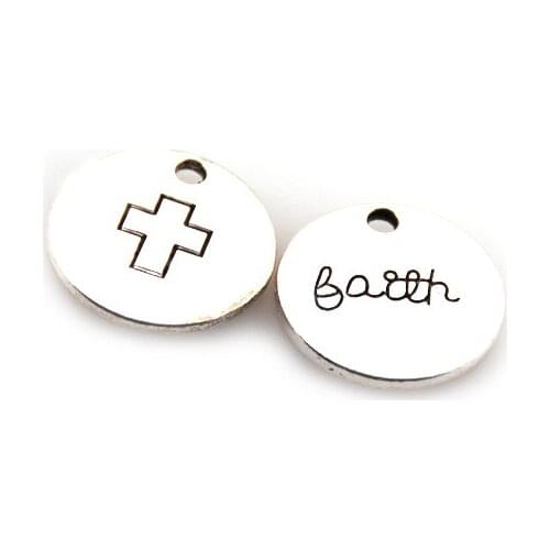 MOODPC Free shipping alloy cross charm for DIY making bracelet,necklace jewelry metal beads double side bath letter charm