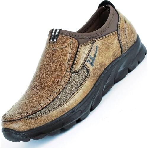 Mens Casual shoes Slip on Loafers Plus size 38-50 Trainers Adult Patchwork None-Woven Breathable Boat shoes leather male shoe