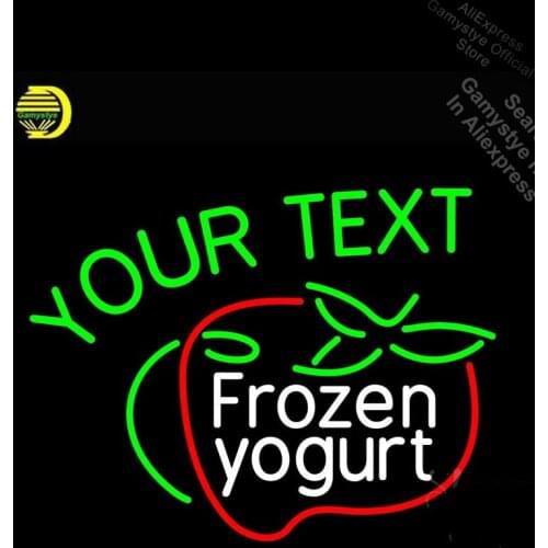 Custom Frozen Dessert Neon Sign Yogurt decro GLASS Tube Handcraft Light Signs Neon Bar Signs Light Bulbs Display Pet Shop Sign
