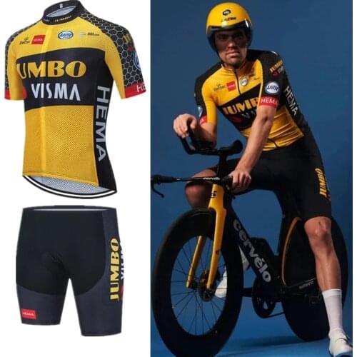 2021 New JUMBO Cycling TEAM Jersey quick dry Bike Shorts Wear Ropa Ciclismo sport suit Summer PRO Bicycle Maillot Pants Clothing