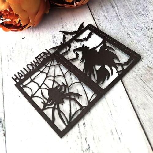 2021 New Halloween Witch Metal Cutting Dies Stencil DIY Scrapbooking Album Stamp Paper Card Embossing Crafts Decor