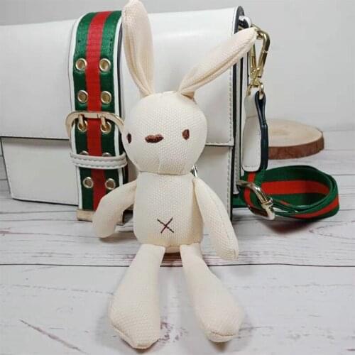 New cute 22cm plush creamy-white rabbit Favorite doll Keychain Bag decoration soft good quality christmas festival gift friend