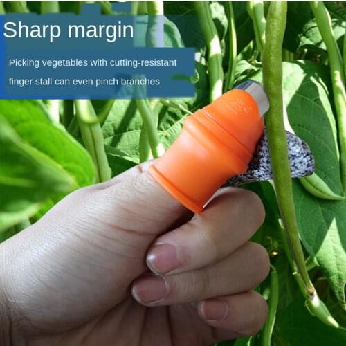 Vegetable Fruits Kitchen Harvest Sharp Thumb Finger Knife Garden Gloves with Class 5A Anti Cut Finger Cover