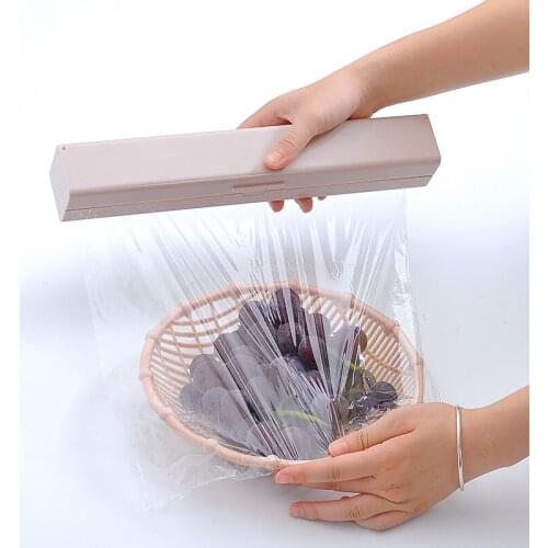 Food Fruit Preservative Film Cutters Wrap Dispenser Storage Box Cling Preservative Film Cutting Kitchen Tool Accessories