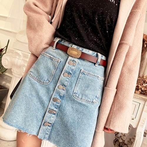 Women Belt Fashion Waist Belt Genuine Leather Metal Buckle Heart Pin Belts For Ladies Leisure Dress Jeans Wild Waistband