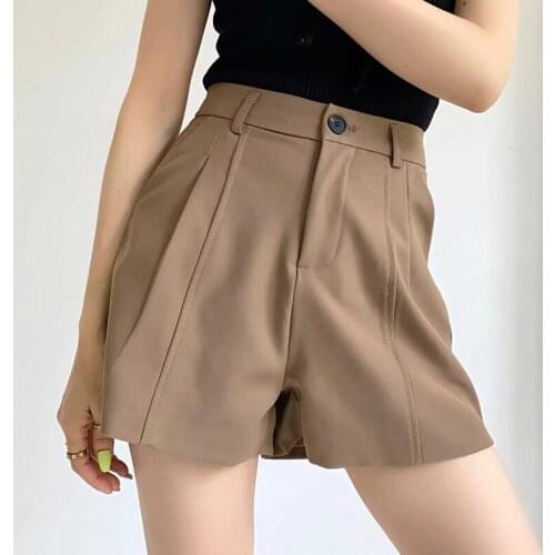 TVVOVVIN Women High Waist Tailored Shorts Relaxed Fit Shorts sexy loose casual korean women shorts 5X4S