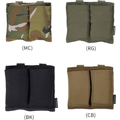 Tacticas Double Mag Pouch Tactical Vest Elastic Molle Pouch Storage Bag Flashlight Bag CB/BK/RG