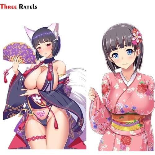 Three Ratels A646 Kirigaya Suguha Sword Art Online Stickers For Mac Motorcycle Car Mirror Decor Cute Anime Girl Vinyl Decals