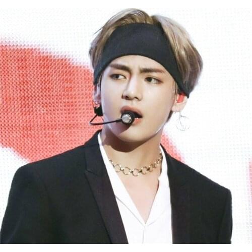 V Kim Tae Hyung TF BOYS full color edition leisure knitting striped hair band elastic headband