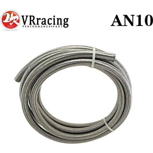 VR - AN10 10AN (14.2MM / 9/16" ID) STAINLESS STEEL BRAIDED Racing Hose Fuel Oil Line 5 METER/5M VR7114