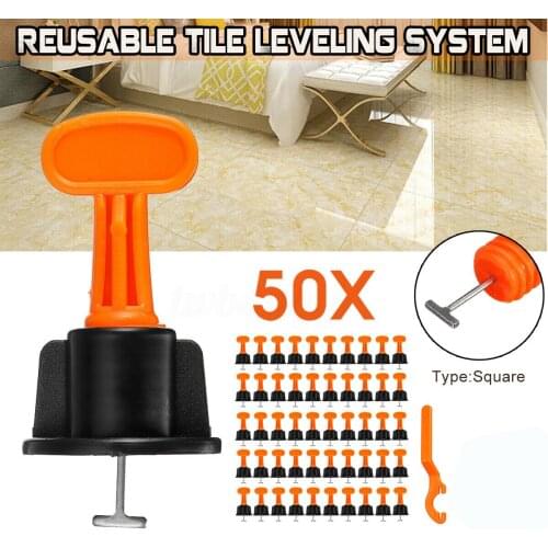 50PCS Reusable Tile levellers Tile Leveling Alignment System Wrench Spacer Floor