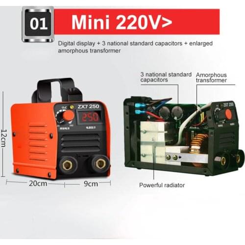 Welder Inverter Welding Machines MIG TIG Zx7-250 220V 250A Portable Digital Display IGBT High Frequency Inverter Welding Machine