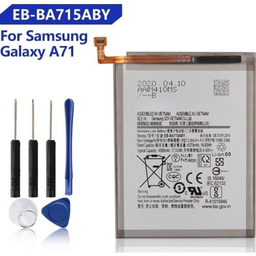 Original Samsung Replacement Battery EB-BA715ABY For Galaxy A71 SM-A7160 Genuine Phone Battery 4500mAh