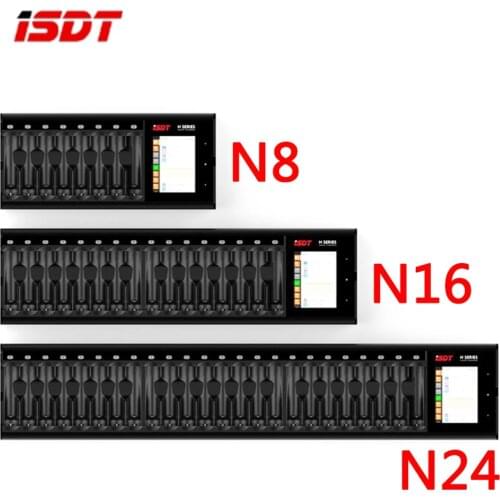 ISDT N8 N16 N24 5-12V AA AAA Battery Charger DC Smart Battery Charger For Battery of Li-lon LiHv Ni-MH Ni-Cd LiFePO4